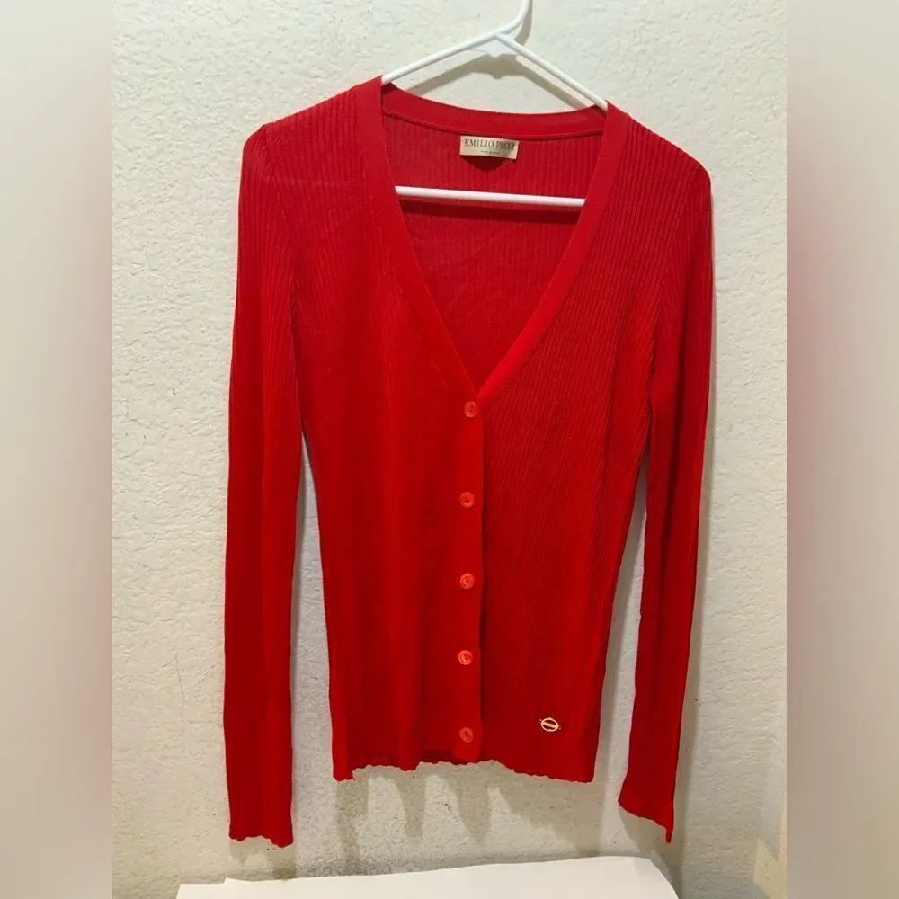 Emilio Pucci red top light sweater Size L Italy